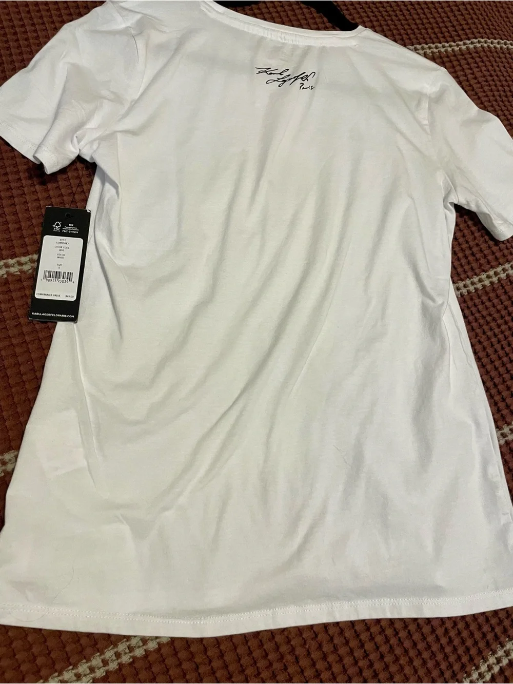 Karl Lagerfeld White Tee Cat Sunglasses Graphic Pet Tee - Casual Cat Shirt